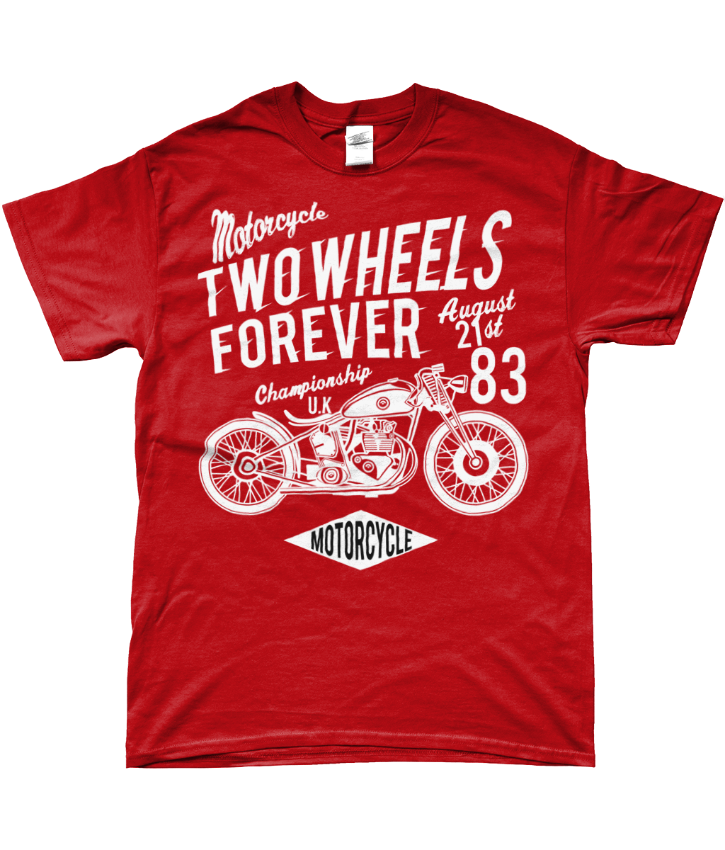 Two Wheels Forever Weiß - SoftStyle Ringspun T-Shirt