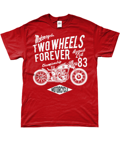 Two Wheels Forever Weiß - SoftStyle Ringspun T-Shirt