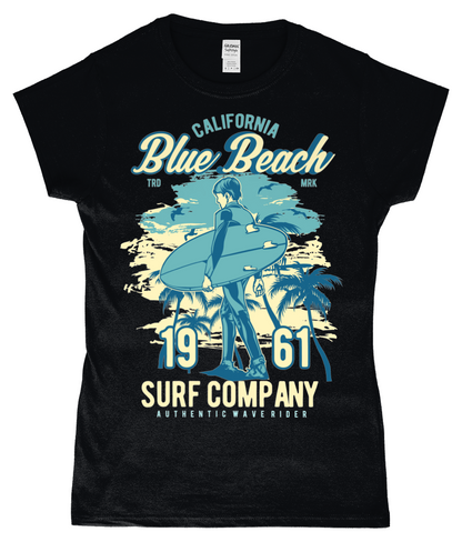 Blue Beach - Gildan SoftStyle® Ladies Fitted Ringspun T-Shirt