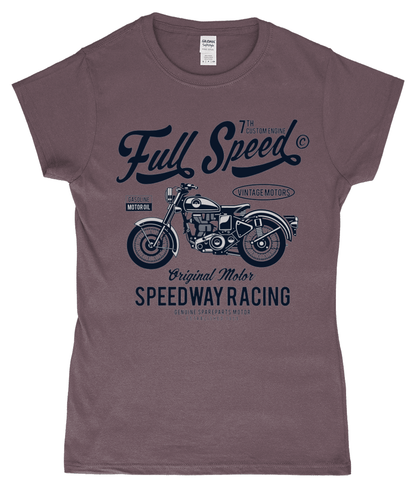 Full Speed – Gildan SoftStyle® Ladies Fitted Ringspun T-Shirt - Vitesse T-Shirts UK