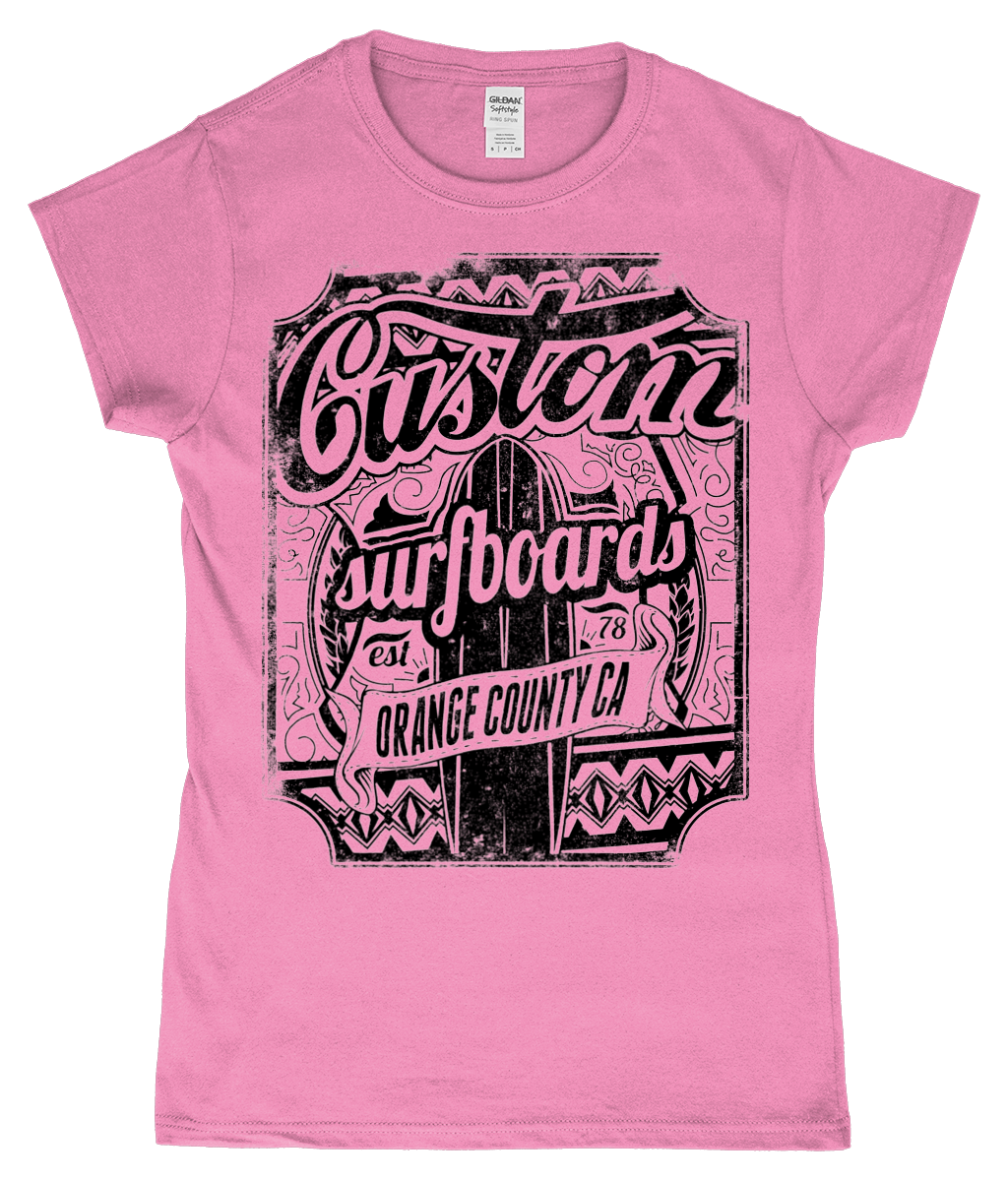 Planches de surf personnalisées - T-shirt ajusté en fil filé à anneaux SoftStyle® pour femme