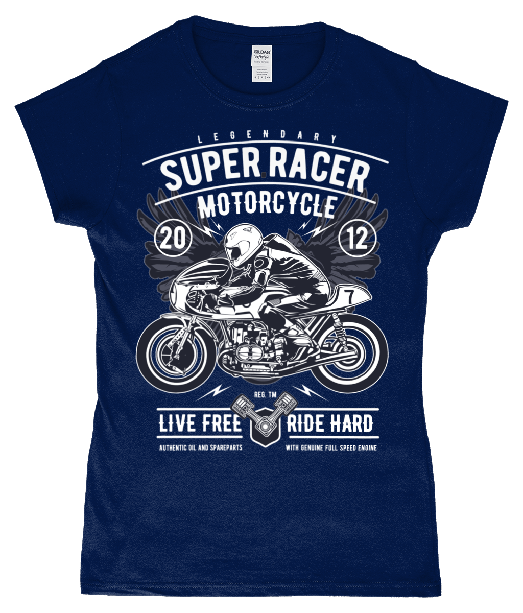 Super Racer – Gildan SoftStyle® Ladies Fitted Ringspun T-Shirt - Vitesse T-Shirts UK