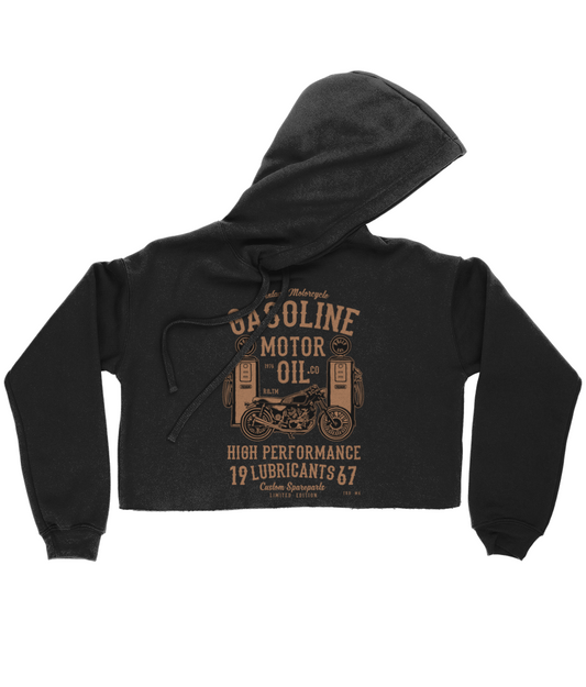 Gasoline Motor Oil - Bella Ladies Cropped Hoodie