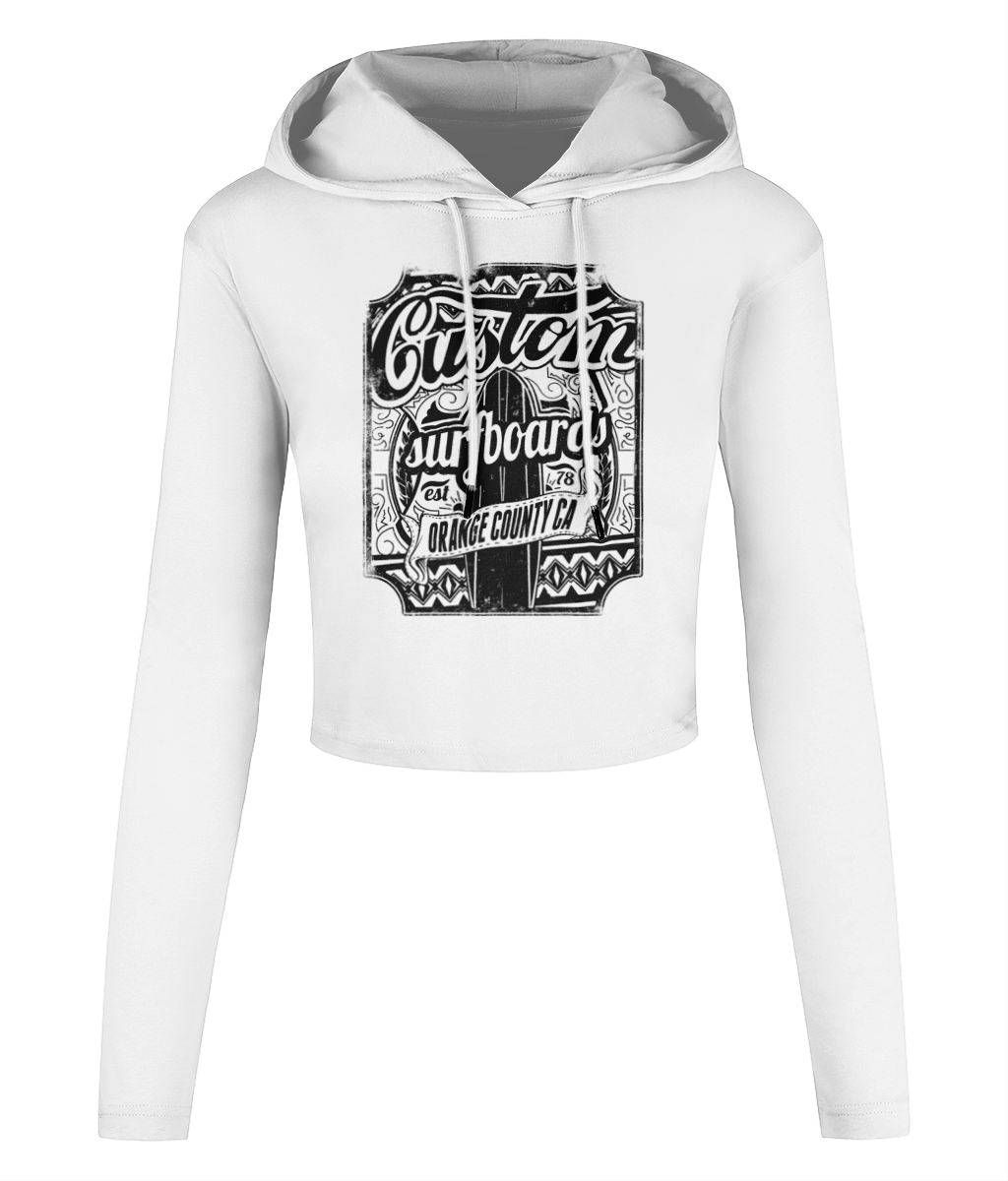 Custom Surfboards - Women's Cropped Hooded T-shirt