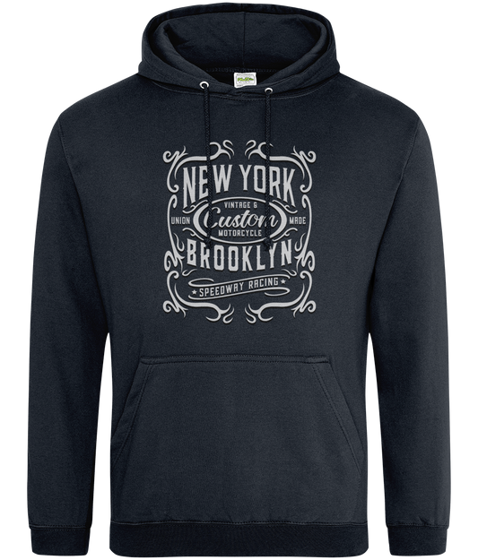 New York Motorcycle - AWDis College Hoodie - Vitesse T-Shirts UK