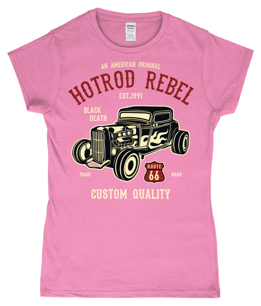 Hotrod Rebel - SoftStyle Ladies Fitted Ringspun T-Shirt