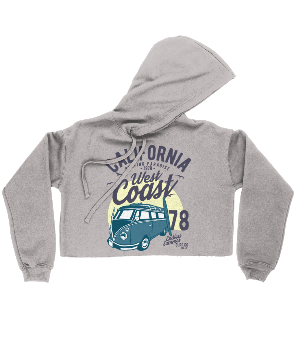 California West Coast v2 - Bella Ladies Cropped Hoodie