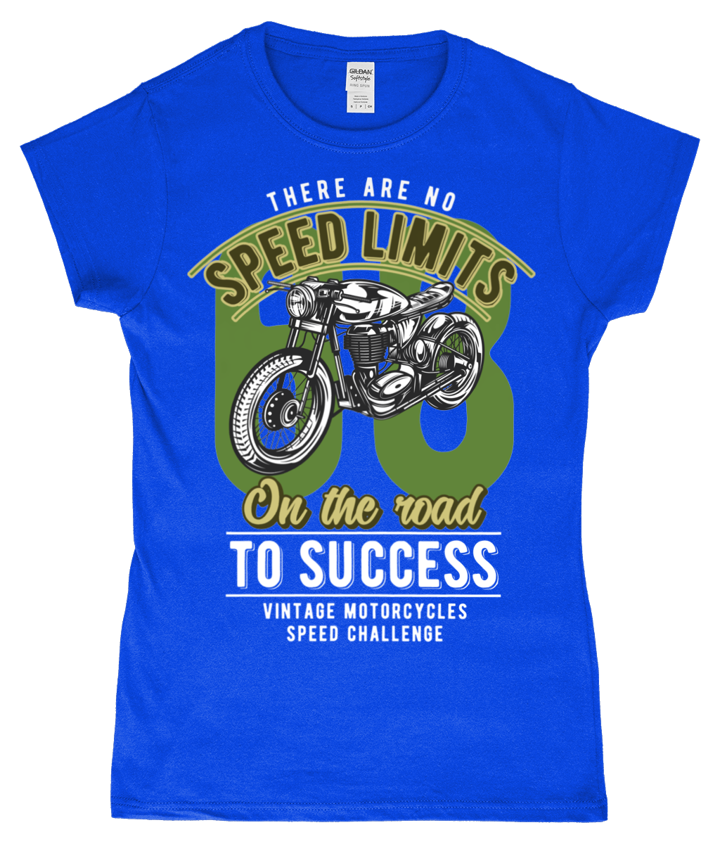 No Speed Limits - Gildan SoftStyle® Ladies Fitted Ringspun T-Shirt - Vitesse T-Shirts UK