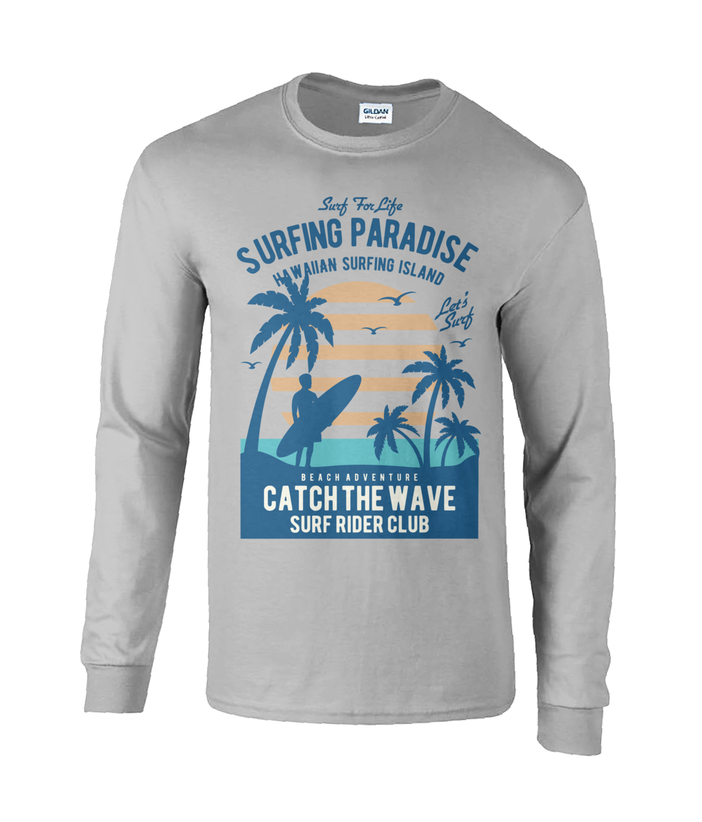 Surfing Paradise - Langärmliges T-Shirt aus Ultra-Baumwolle