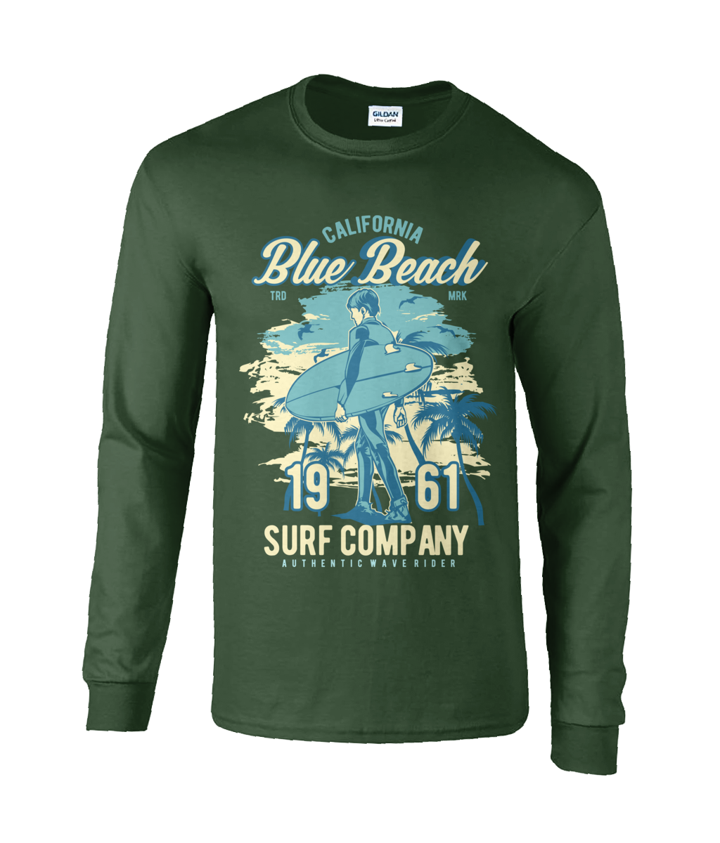 Blue Beach - Langärmliges T-Shirt aus Ultra-Baumwolle