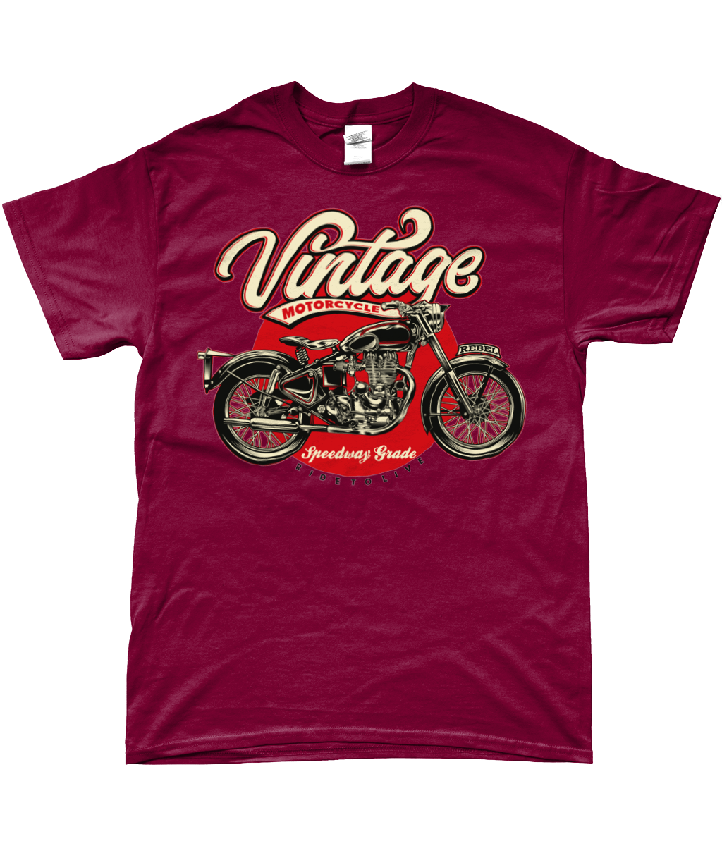 Vintage Motorrad - SoftStyle Ringspun T-Shirt