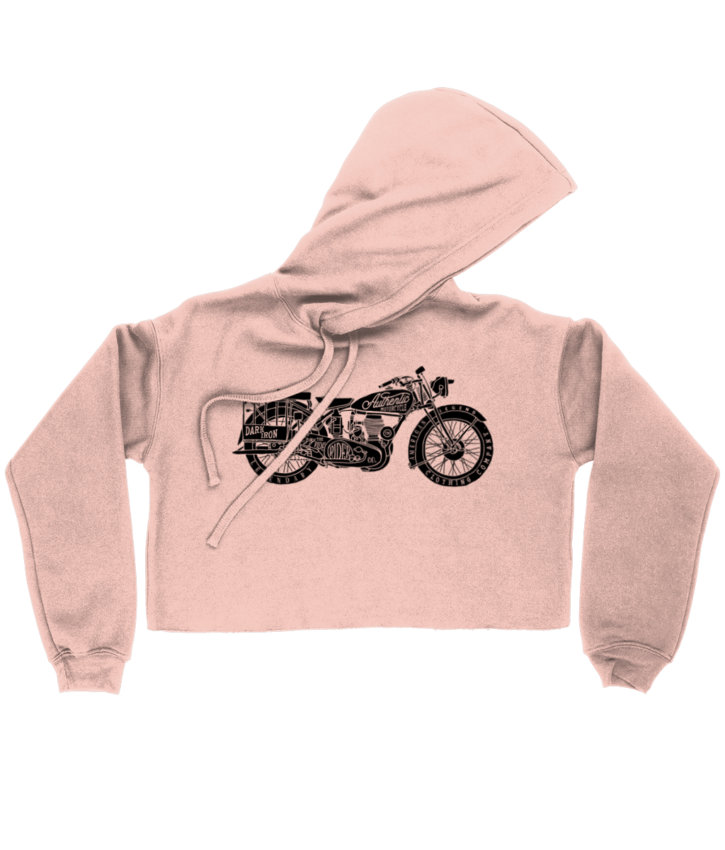 Enjoy The Ride - Black - Bella Ladies Cropped Hoodie