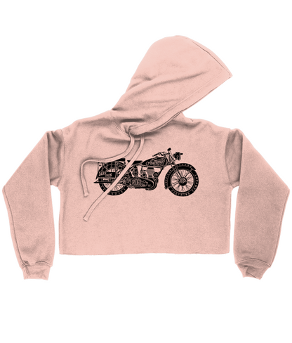 Enjoy The Ride - Black - Bella Ladies Cropped Hoodie