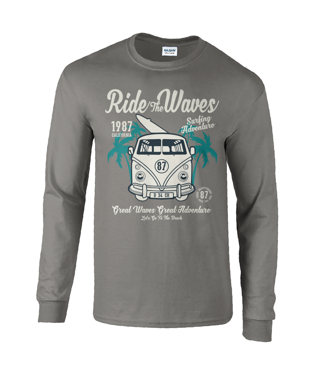 Ride The Waves - T-shirt à manches longues en coton ultra doux