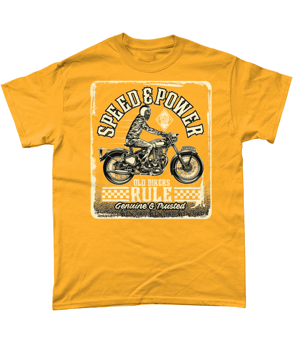 Old Bikers Rule - Heavy Cotton T-Shirt - Vitesse T-Shirts UK