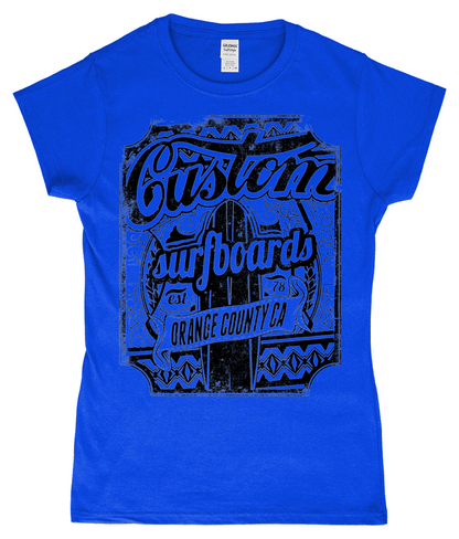 Custom Surfboards - SoftStyle® Ladies Fitted Ringspun T-Shirt