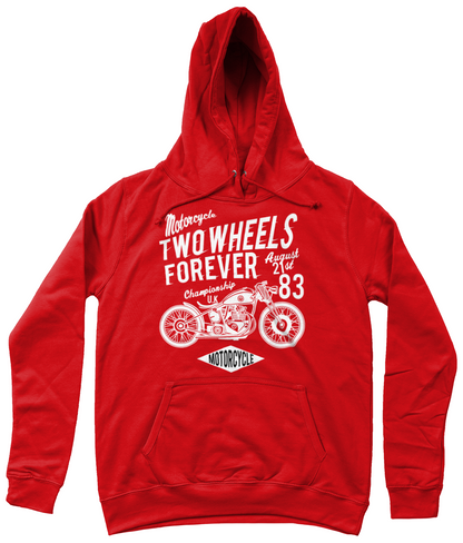 Two Wheels Forever White - AWDis Girlie College Hoodie