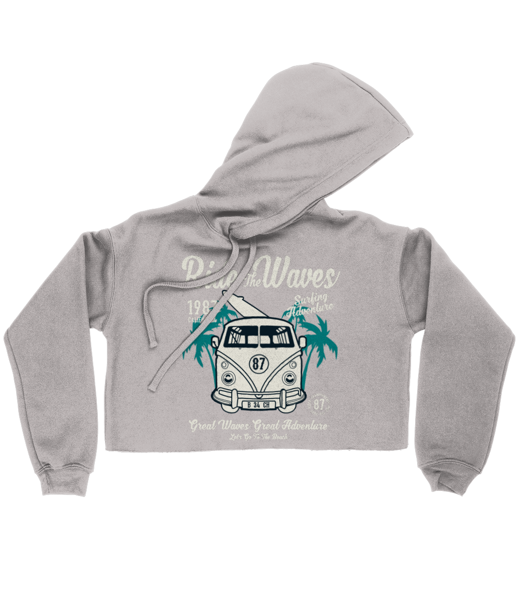 Ride The Waves - Bella Ladies Cropped Hoodie