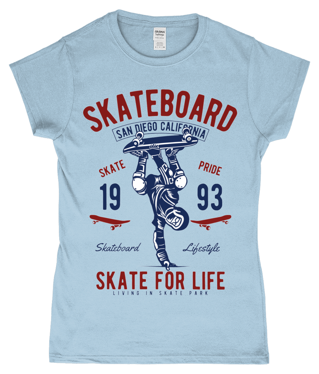 Skate For Life - SoftStyle Ladies Fitted Ringspun T-Shirt