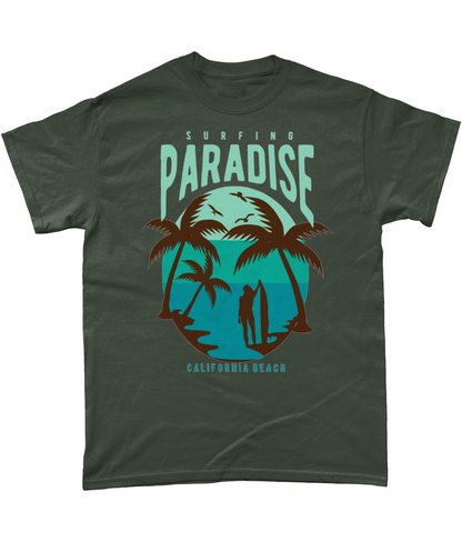 Surfing Paradise California Beach - Heavy Cotton T-Shirt