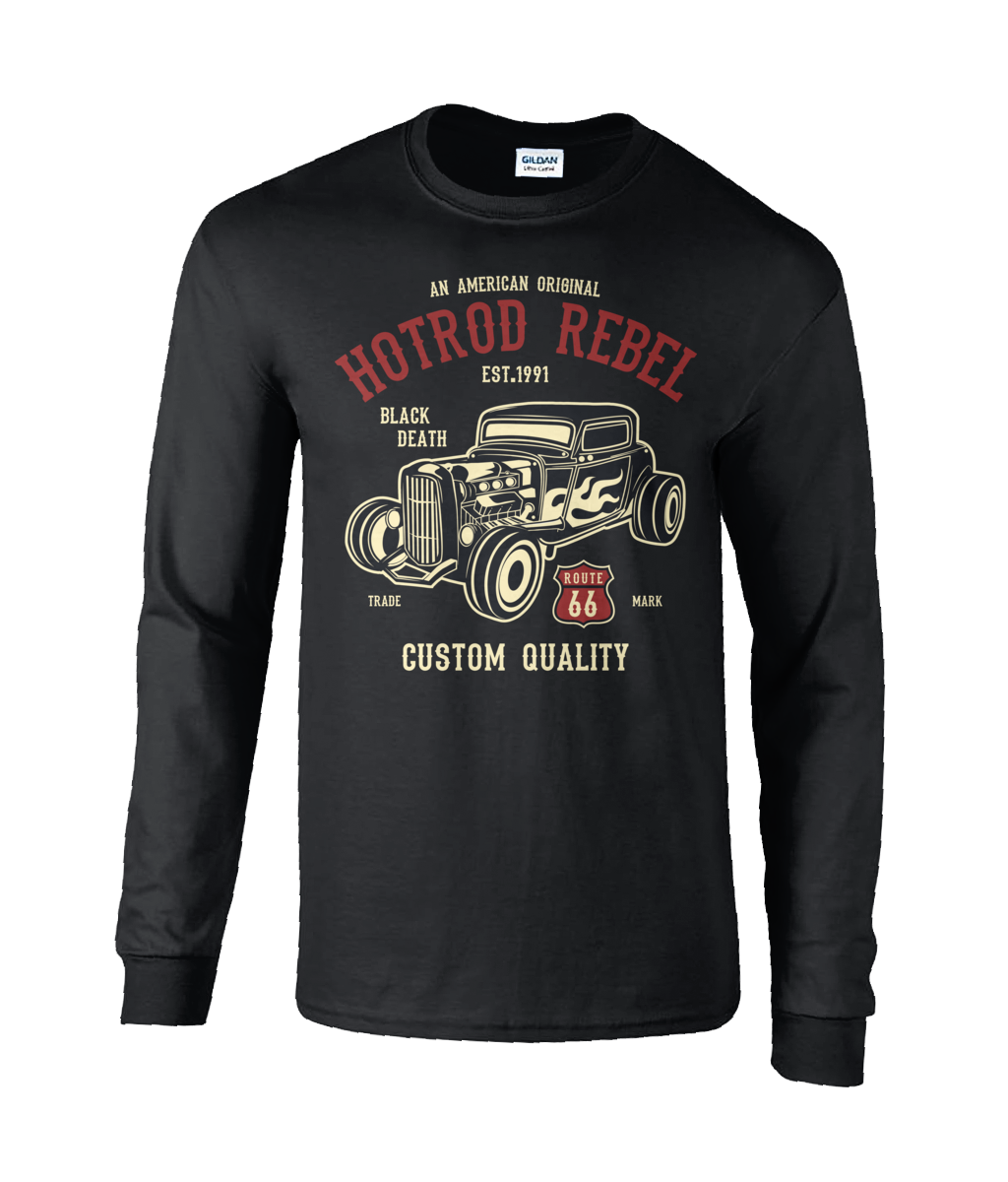 Hotrod Rebel - Ultra Cotton Long Sleeve T-Shirt - Vitesse T-Shirts UK