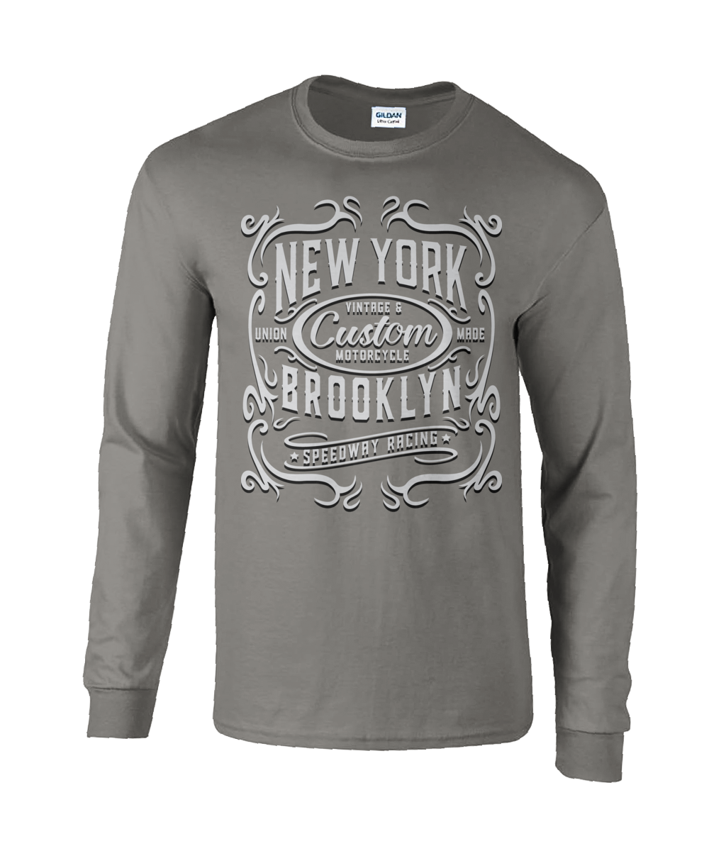 New York Motorcycle - Langärmliges T-Shirt aus Ultra-Baumwolle