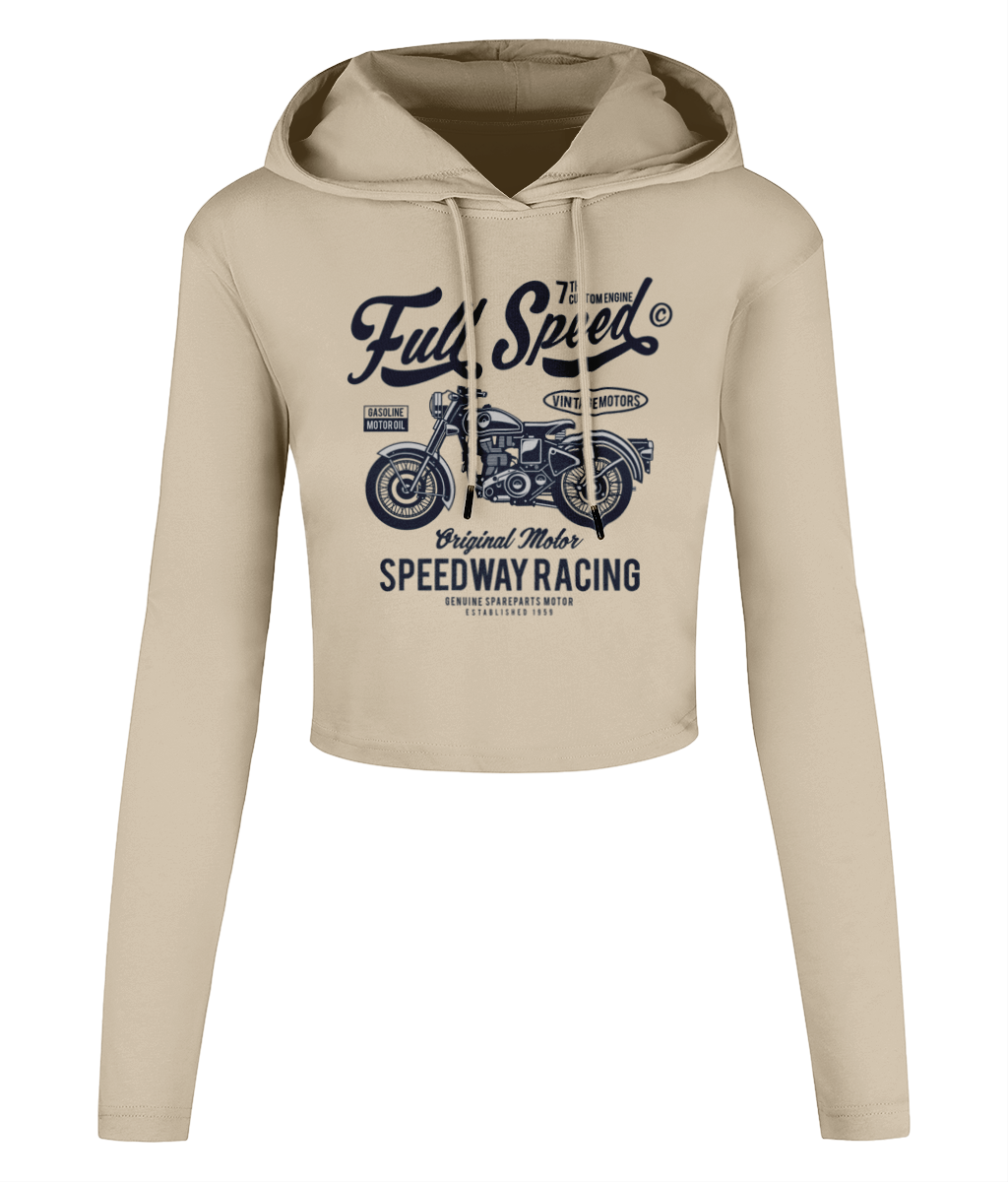 Full Speed - Women's Cropped Hooded T-shirt