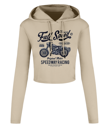 Full Speed - Women's Cropped Hooded T-shirt