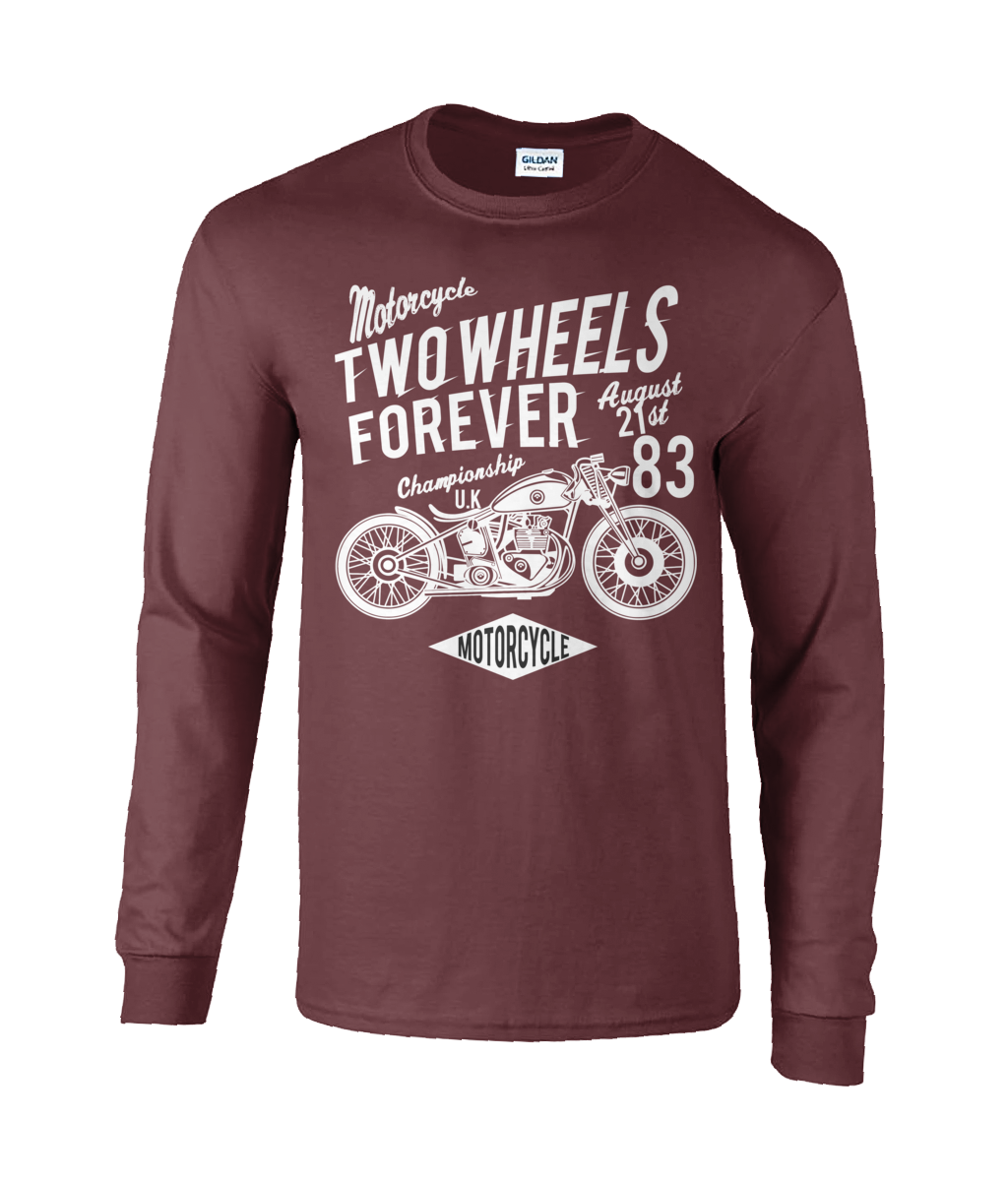 Two Wheels Forever Weiß - Langarm-T-Shirt aus Ultra-Baumwolle