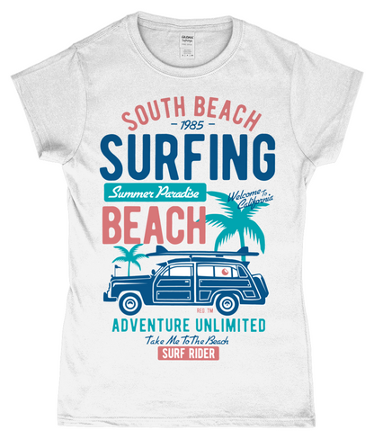 South Beach v2 - T-shirt ajusté en fil filé à anneaux pour femme SoftStyle