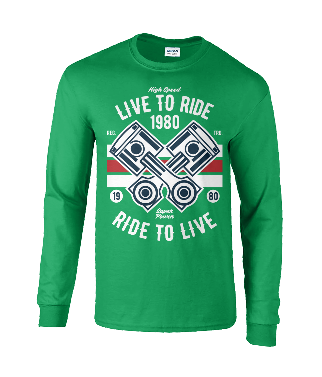 Live To Ride 1980 - Langärmliges T-Shirt aus Ultra-Baumwolle