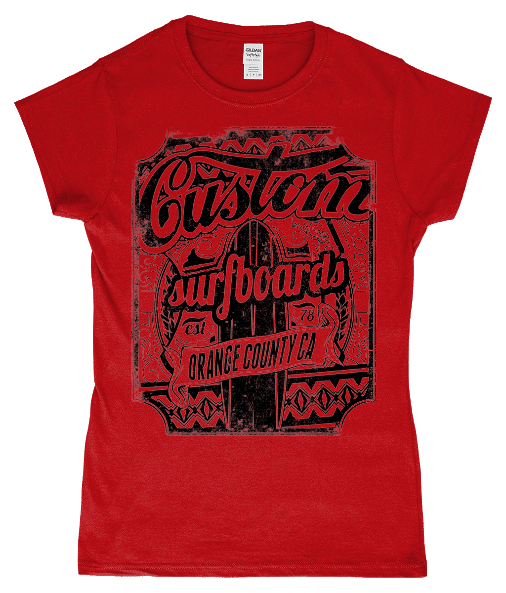 Custom Surfboards - SoftStyle® Damen T-Shirt, tailliert, ringgesponnen