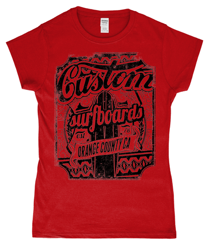 Custom Surfboards - SoftStyle® Ladies Fitted Ringspun T-Shirt