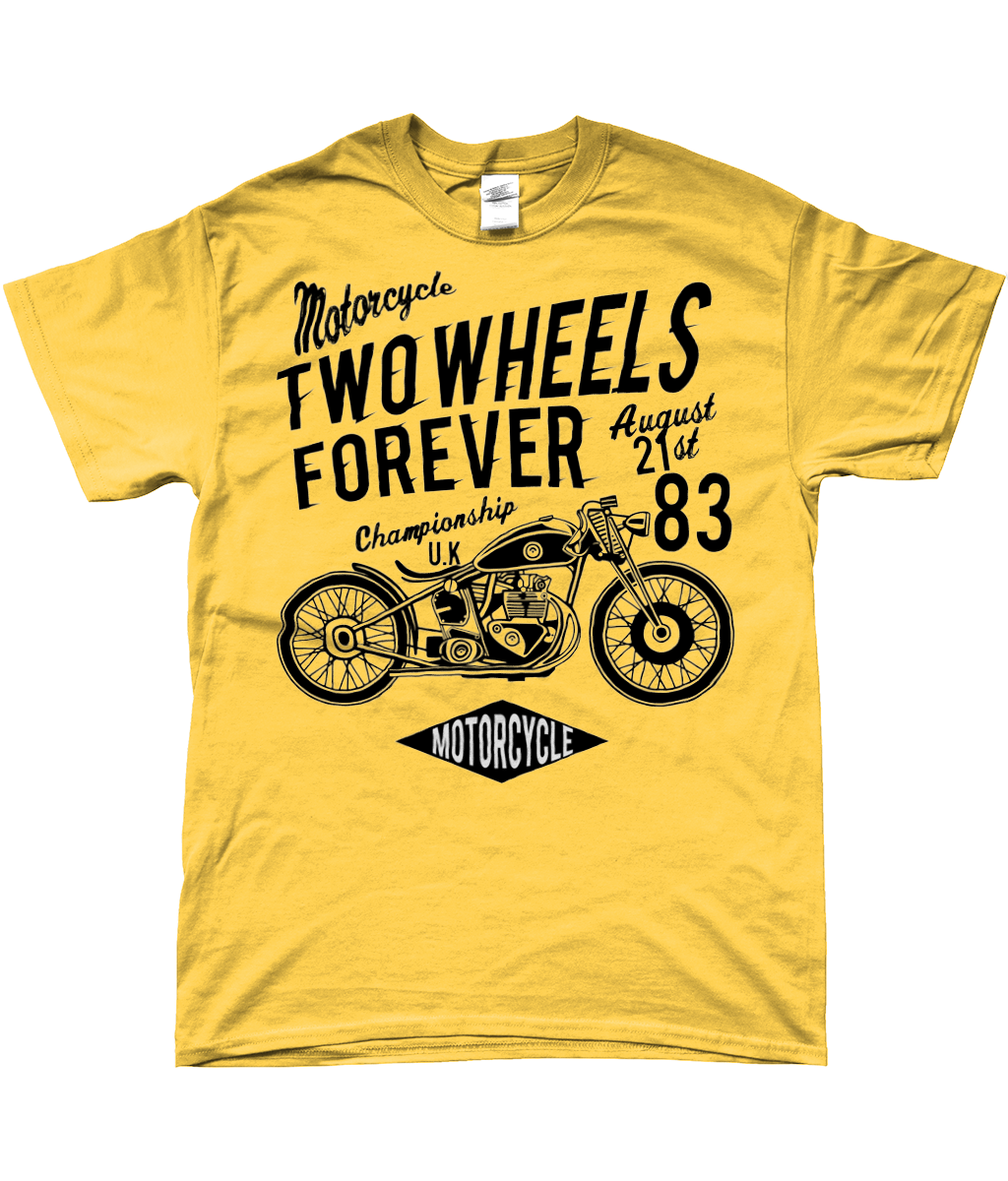 Two Wheels Forever Schwarz - SoftStyle Ringgesponnenes T-Shirt