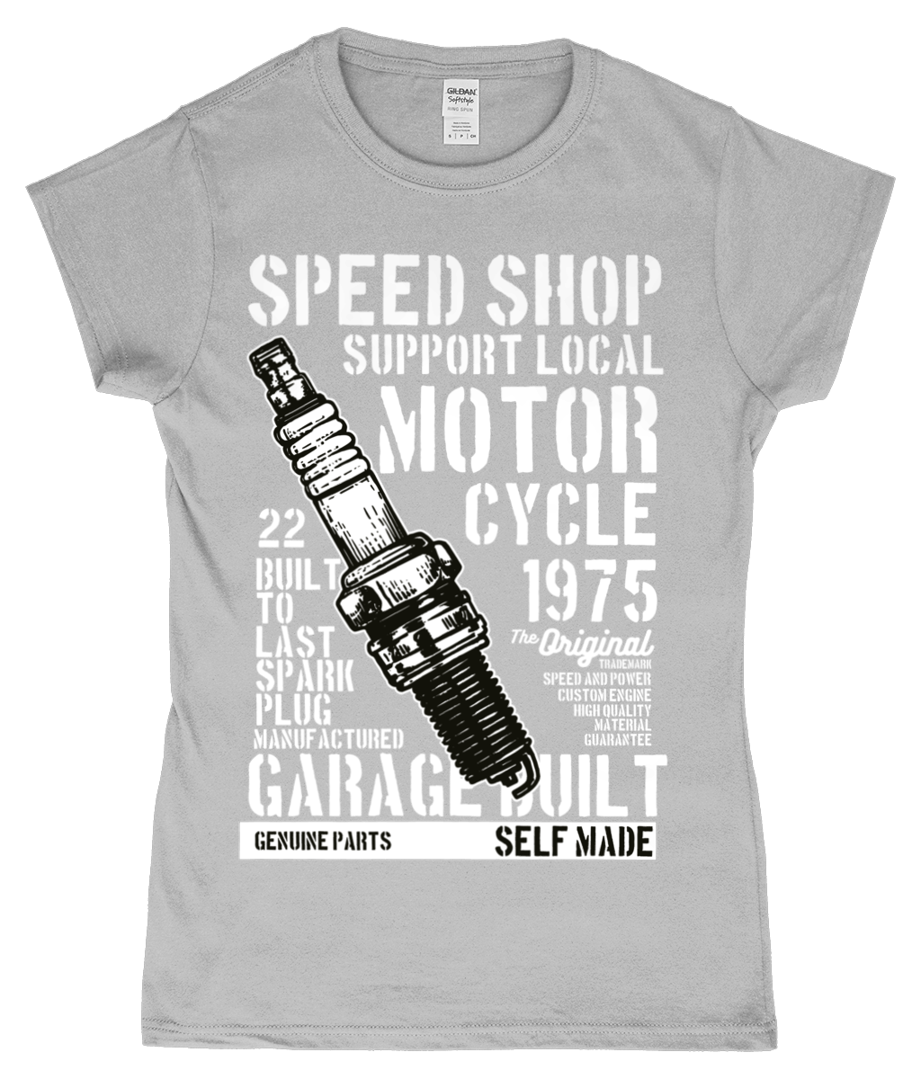 Speed ​​Shop - T-shirt ajusté en fil filé à anneaux SoftStyle pour femme