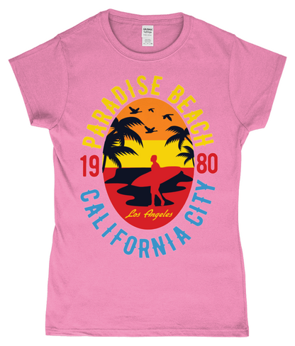 Sunshine Paradise - T-shirt ajusté en fil filé à anneaux pour femme SoftStyle