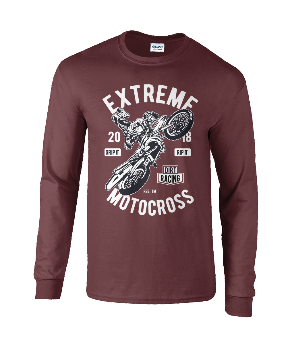 Motocross extrême - T-shirt à manches longues en coton ultra