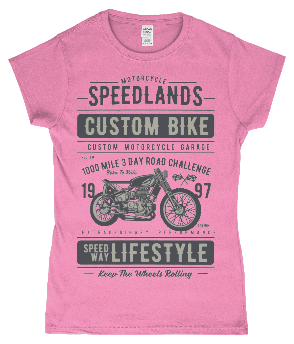 T-shirt ajusté Gildan SoftStyle® Ringspun pour femme - Vélo personnalisé Speedlands