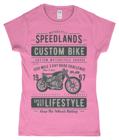 Speedlands Custom Bike - Gildan SoftStyle® Ladies Fitted Ringspun T-Shirt