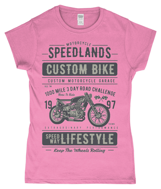 Speedlands Custom Bike - Gildan SoftStyle® Ladies Fitted Ringspun T-Shirt