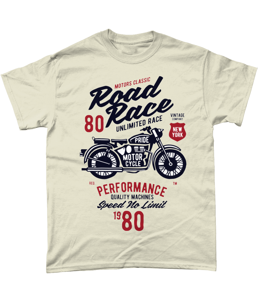 Road Race Motorcycle - Heavy Cotton T-Shirt