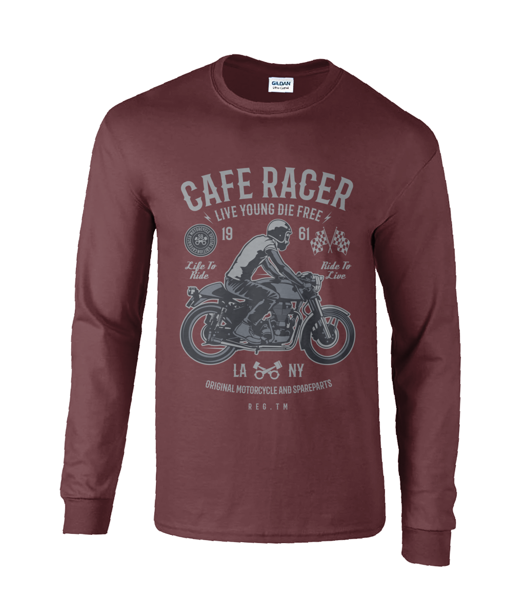 Cafe Racer v3 - Ultra Cotton® Long Sleeve T-Shirt - Vitesse T-Shirts UK