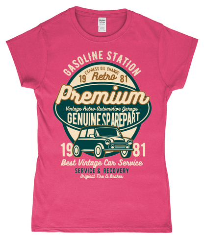 Édition limitée - Premium Garage - T-shirt ajusté en fil filé à anneaux pour femme SoftStyle