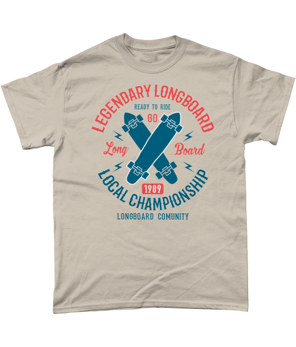 Legendary Longboard – Gildan Heavy Cotton T-Shirt - Vitesse T-Shirts UK