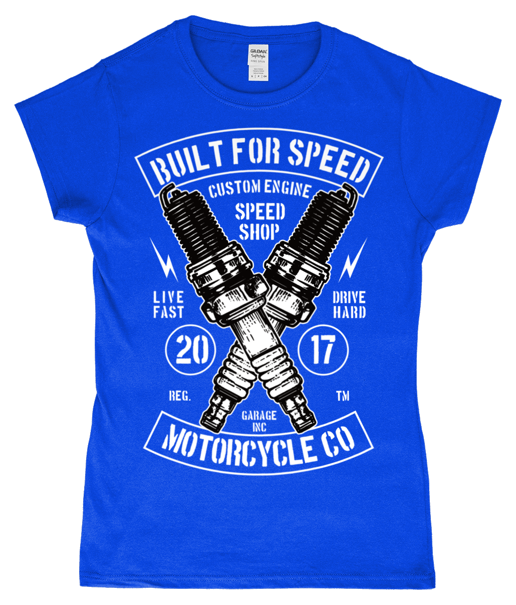 Built For Speed - Gildan SoftStyle® Ladies Fitted Ringspun T-Shirt - Vitesse T-Shirts UK