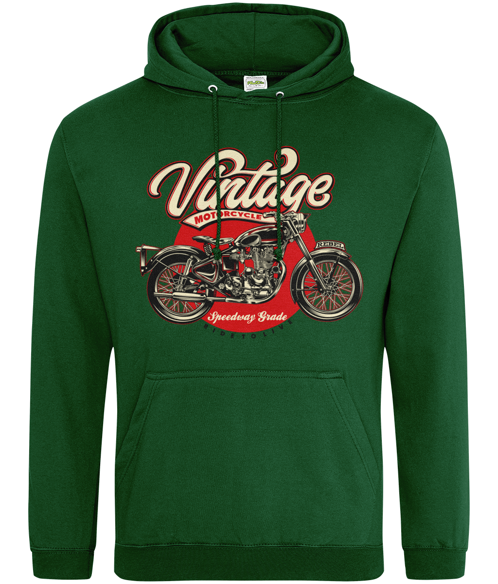 Vintage Motorrad - AWDis College Kapuzenpullover