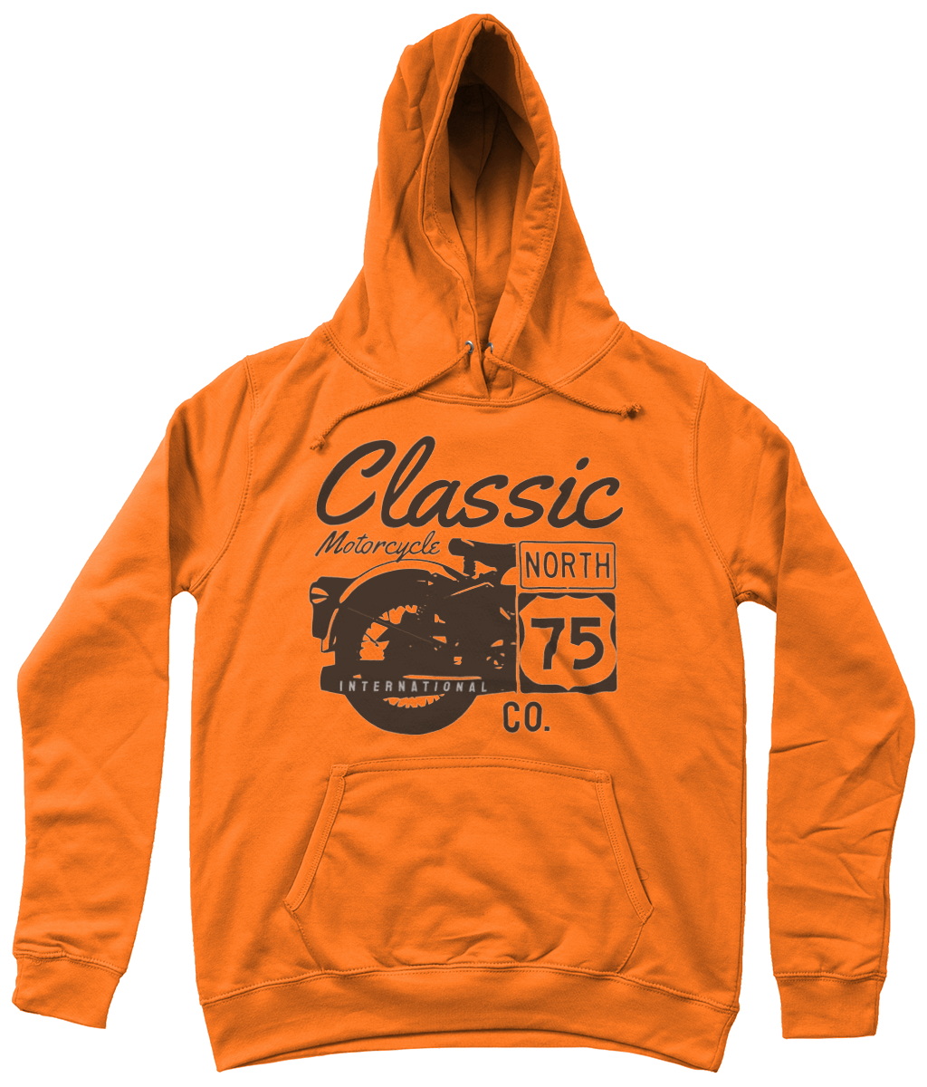 Classic Motorcycle 75 Black - AWDis Girlie College Hoodie