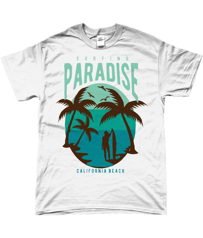 Surfing Paradise California Beach - Gildan SoftStyle® Ringspun T-Shirt