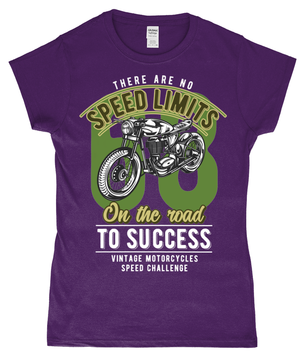 No Speed Limits - Gildan SoftStyle® Ladies Fitted Ringspun T-Shirt - Vitesse T-Shirts UK