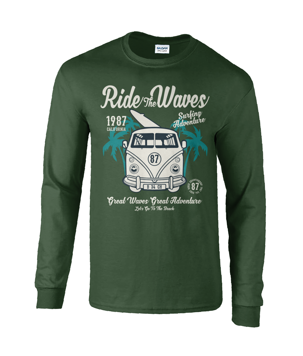 Ride The Waves - T-shirt à manches longues en coton ultra doux